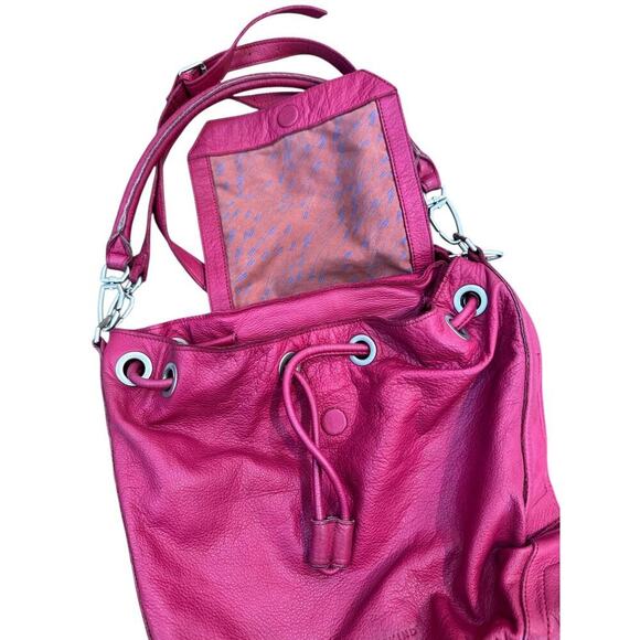Liebeskind Berlin Women's Pink & Red Leather Backpack - Picture 2 of 6
